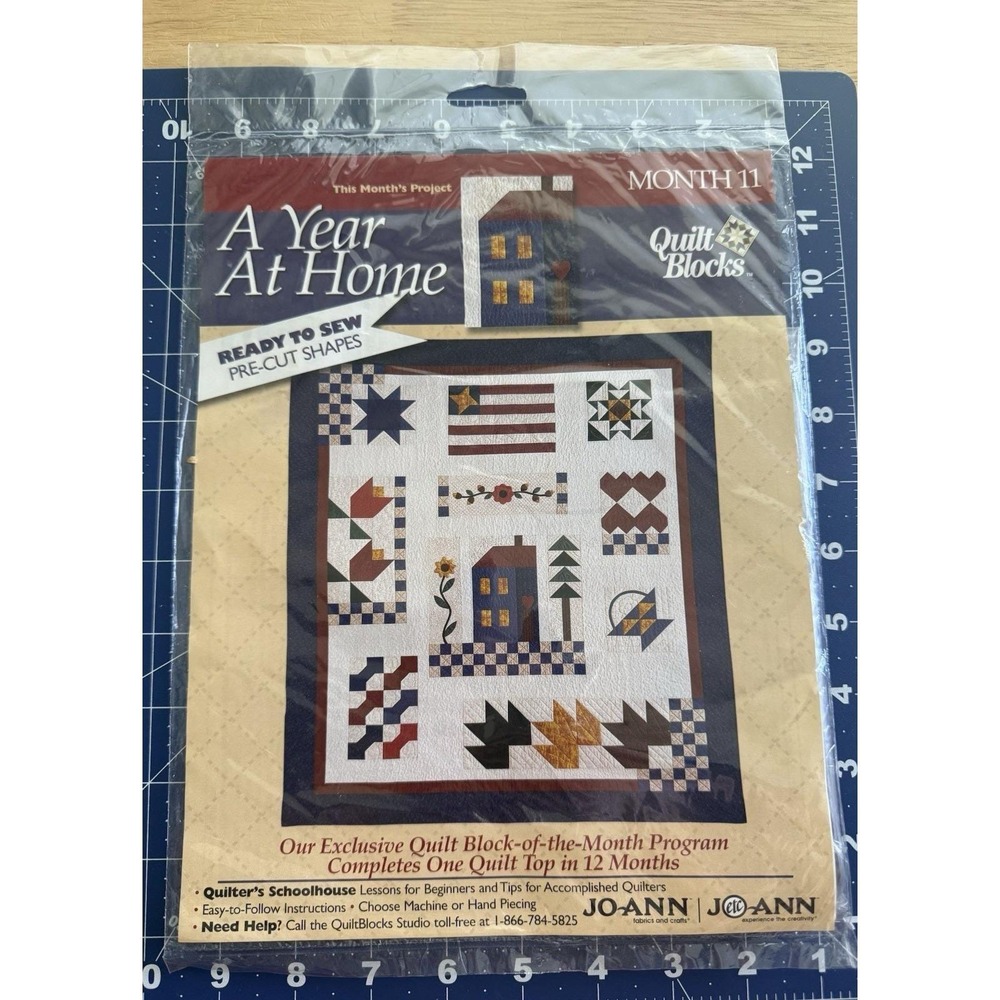 Joann 2000 A Year at Home Quilt Block of the Month Kit 11 Home New Sealed